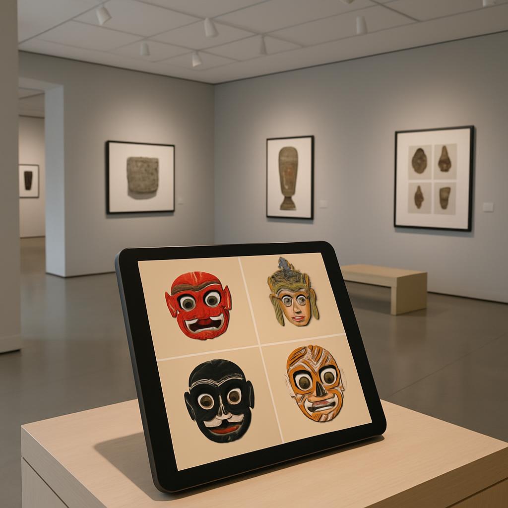 L'éditeur d'image affiche une photo d'un tablet lumineuse en fond rose vert, des tablettes montrent une série des cartes r...